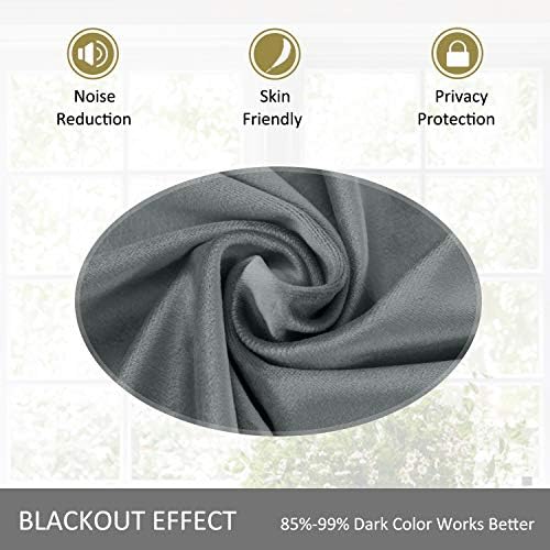 cololeaf Extra Long Blackout Curtains Back Tab and Rod Pocket Velvet