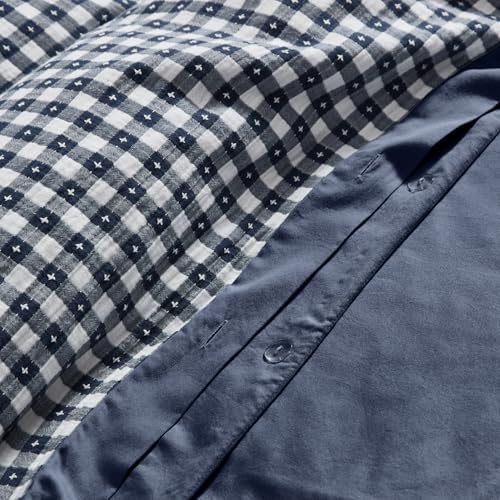 Levtex Home - Camden Gingham Stitch Navy Duvet Cover Set - Twin Duvet