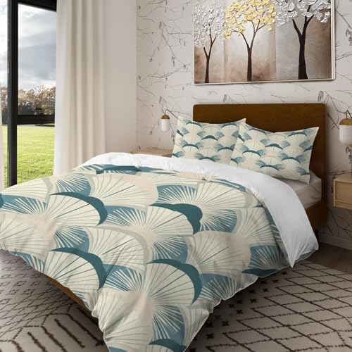 Batmerry Minimalist Repeating King Size 100% Cotton Duvet Cover Sets