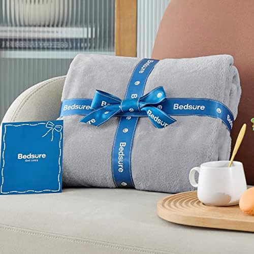 Bedsure GentleSoft Fleece Blankets King Size Light Grey - Bed Blanket