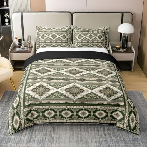 Erosebridal Modern Geometric 100% Cotton King Comforter Cover Retro