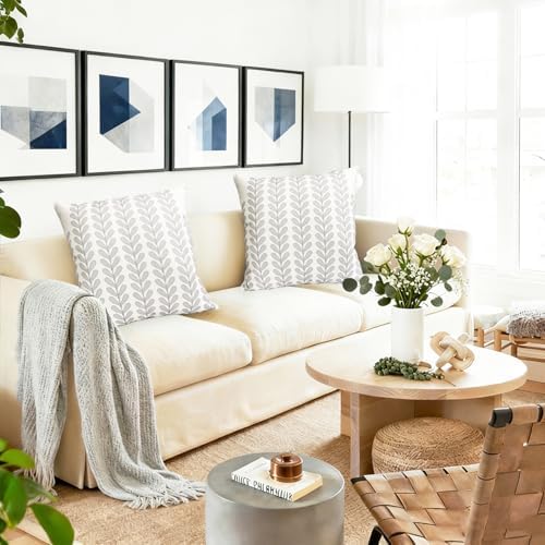 Decorative Throw Pillow Covers Set of 2 Light Gray pillow covers 22x22