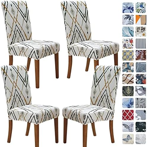 SPRINGRICO Chair Covers for Dining Room Set of 4, Stretch Dining Chair