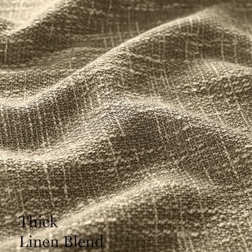 Burlap Linen Farmhouse Curtains 96 inch Length 2 Panels for Living