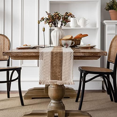 Table Runners with Tassels Vintage Boho Table Cover for Dining Room