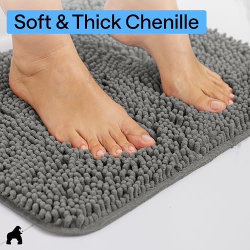 GORILLA GRIP Bathroom Area Rug Sets 2 Piece, Soft Chenille, 30x20