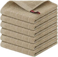 Homaxy 100% Cotton Terry Kitchen Dish Cloths, 6 Pack, Tan