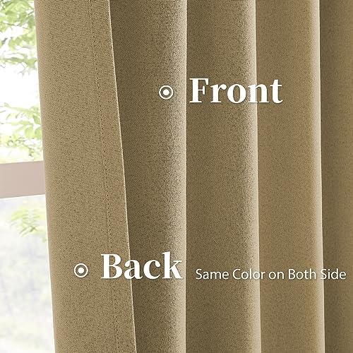 KEQIAOSUOCAI Burlap Linen Blackout Curtains for Ceiling Living Room