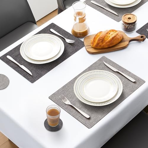 MOSAYT Placemats Set of 8, Heat Resistant Vinyl Place Mats with