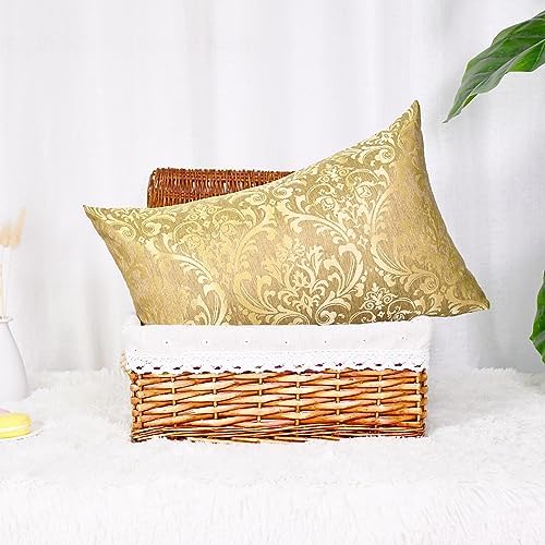 CaliTime Decorative Couch Throw Pillow Covers 20 X 12 Inches Gold