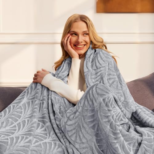 Whale Flotilla Soft Flannel Fleece King Size Bed Blanket, Silver Grey