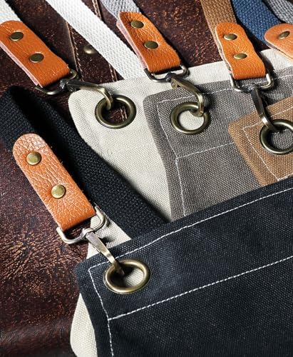 Thickened Canvas Apron for Men Women, Cross Back with Adjustable Strap