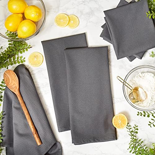 DII Basic Solid Dishtowel Collection Cotton Flat Woven, Small Set
