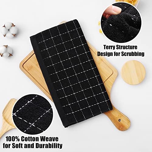 Homaxy Kitchen Towels and Dishcloths Set, 12 x 12 and 13 x 28 Inches