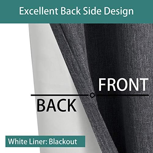 LORDTEX Linen Look Textured Blackout Curtains with Thermal Insulated