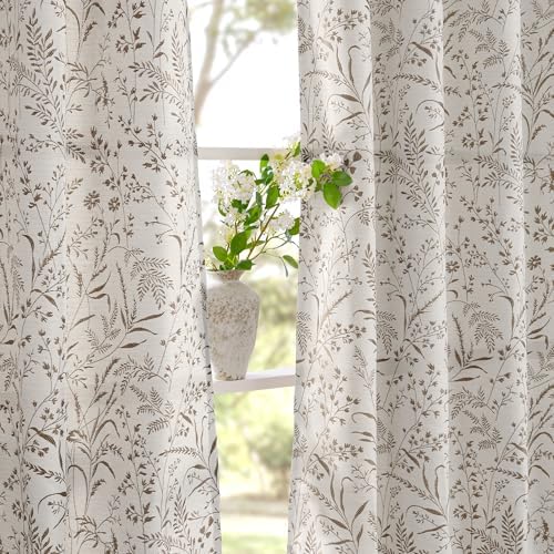 BGment Brown French Country Curtains for Living Room - Fall Jacquard