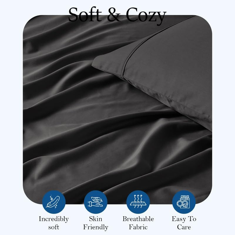 (Pack of 2) Flat Sheet Only, Full-XL (81x102) Size - Soft 100% Cotton