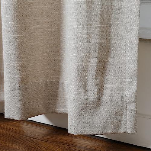 ChadMade Oatmeal Cotton Linen Curtain Light Filtering 52 x 84 Inch