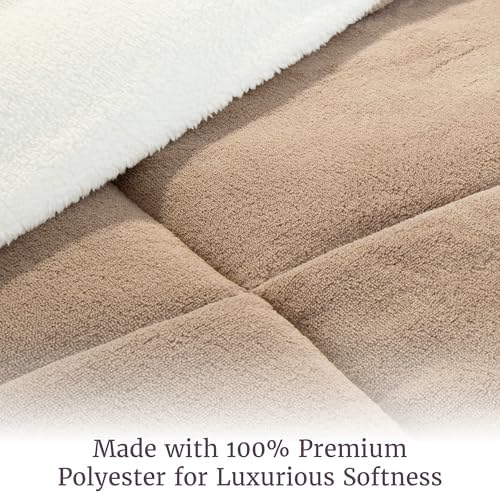 King Size Comforter Set – 3-Piece Sherpa and Fleece Bedspread with