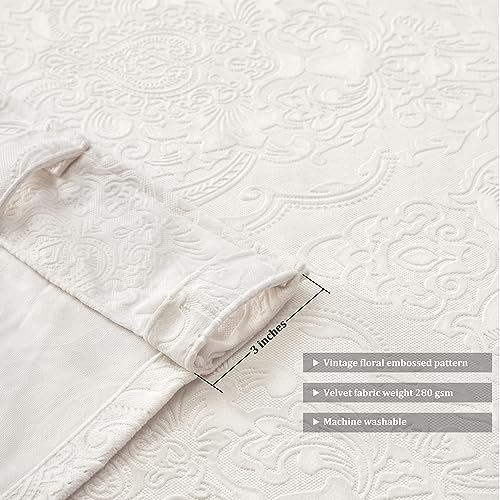 GIGIZAZA Velvet Curtains 72 Inch 2 Panels for Living Room Cream