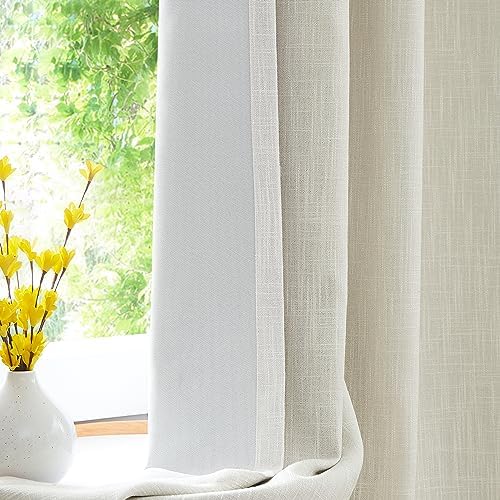 Beige Full Blackout Grommet Curtain for Bedroom with Liner
