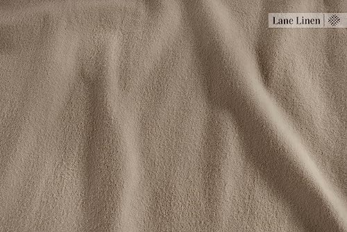 LANE LINEN 100% Cotton Twin XL Flannel Sheet Set - Soft Warmth - Taupe