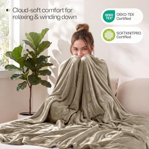 Soft Fleece Blanket for Bed King Size Camel (90x102 Inch)