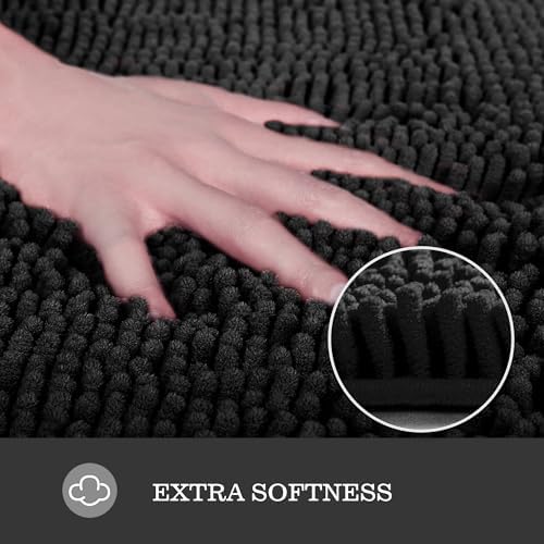 Yeaban Bathroom Rugs Sets 2 Piece,Thick Chenille Bath Mats,Absorbent