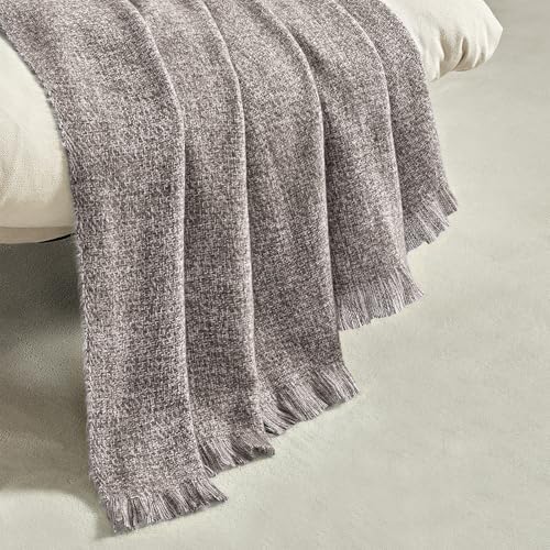 BOURINA Brown Throw Blanket Faux Cashmere Throw Outdoor Blanket 50"x