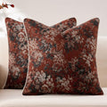 Allorry Vintage Red Floral Throw Pillow Covers 18x18 Set of 2 Nature