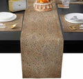Beige Retro Boho Table Mats Set of 6 with Table Runner 90 Inches