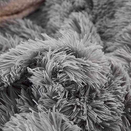 Flysheep Luxury Faux Fur King Size Winter Comforter Set Shaggy Velvet