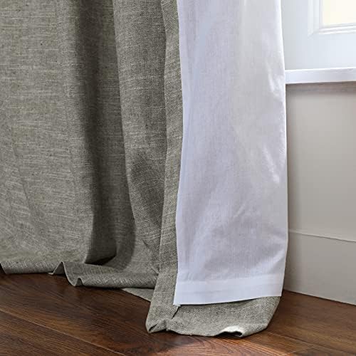 TWOPAGES Linen Cotton Curtains 108 Inches Long Heavyweight Light