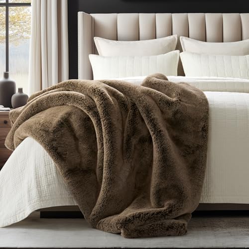 EVERGRACEHOME Luxury Soft Faux Chinchilla Fur Throw Blanket 60”x80”