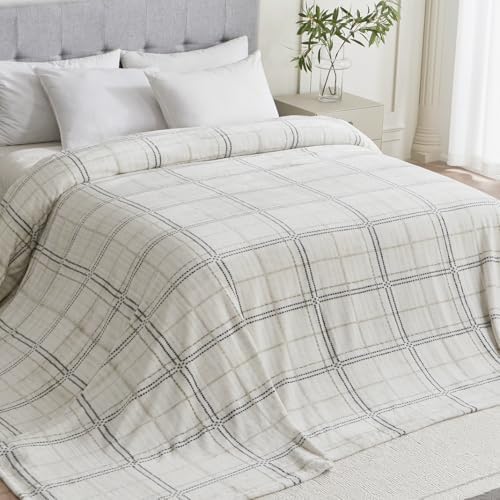 Soft Cozy 120x138 Inches Seamless Oversized King Fleece Blanket, Line