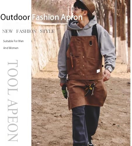 Multifunctional Work Apron Canvas Adjustable Back Straps Multiple