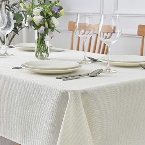 maxmill Textured Rectangle Tablecloth Water Resistant Wrinkle Free