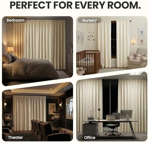Eclipse Kendall Modern Blackout Thermal Rod Pocket Window Curtain for