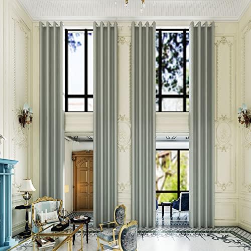 Long Blackout Curtains, Grey, 52"x120", 2 Panel