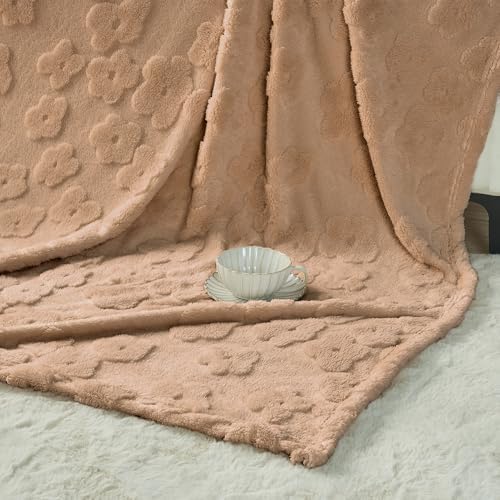 FY FIBER HOUSE Ultra Soft Fuzzy King Blanket, 90"x108", Khaki