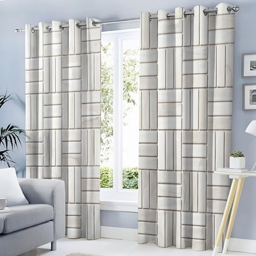 3D Brick Texture Blackout Curtains Minimalist Nordic Style
