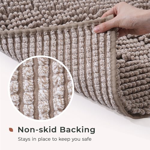 FRESHMINT Chenille Bath Rugs Extra Soft and Absorbent Microfiber Shag