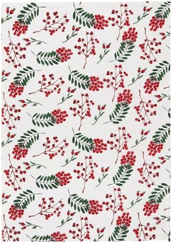 Now Designs Winterberry Baker's Floursack Christmas Dishtowels Set of