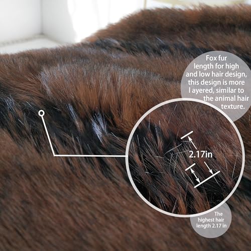inchgrass Fox Faux Fur Blanket Luxury Fur Throw Blanket Sofa Fluffy
