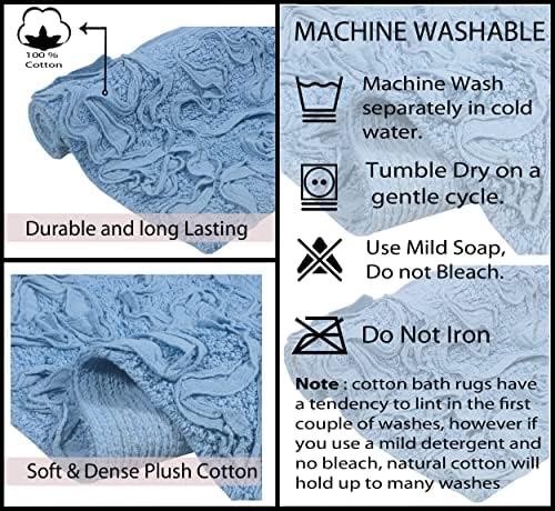 Home Weavers Modesto Collection 100% Cotton Tufted Bath Rugs, Extra