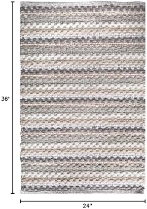 Ramanta Home Chenille Bath Mat Rug 24x36 inch - Linen Combo
