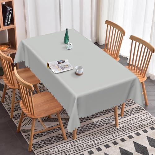 Pure Color Gray Tablecloth 60x120 Inch Solid Color Gray Fabric Table