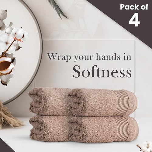 HALLEY Turkish Cotton Towels (4-Pack) Super Soft Quick Absorbent 100%