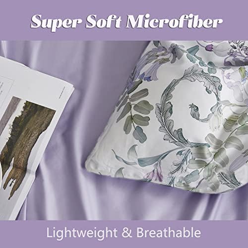 Floral Garden Style Duvet Cover Set Watercolor Purple Bedding Set