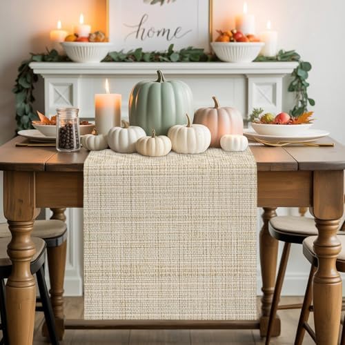 Table Runner Minimalist Beige Table Runners 13x108in Modern Rustic